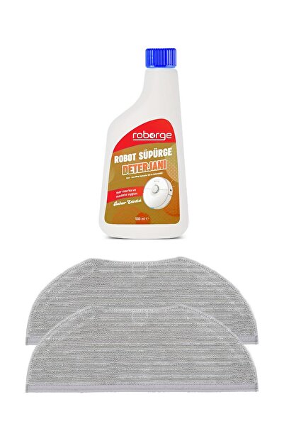 Roborge Xiaomi 2in1 Essential Robot Vacuum Cleaner 2-Pack Mop Cloth + Robot Vacuum Cleaner Detergent - White Soap