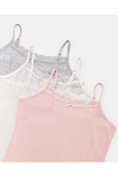 REDTAG Senior Girls Assorted Vest Set (Pack of 3)