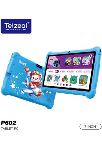 TELZEAL P602 Kids Tablet, 7-inch Android, 4GB RAM, 128GB storage, dual cameras, 3000mAh