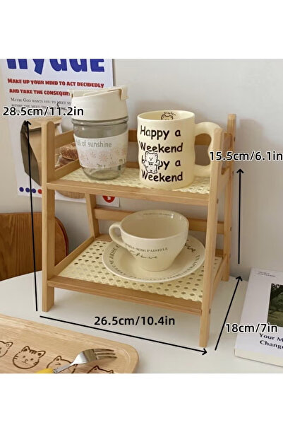 Generic Double-Layer Countertop Storage Rack Kitchen and Bathroom Organizer Kitchen Storage and Sorting Rack