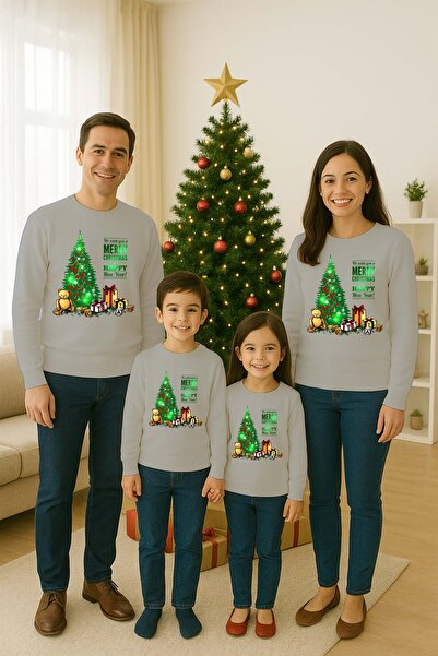 SEDİRLİ Unisex La mulți ani Anul Nou cu imprimeu pentru adulți și copii Swea ...