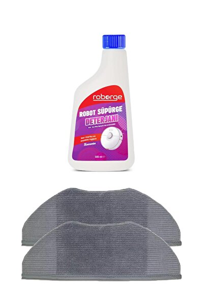 Roborge Xiaomi Mop 2 Lite Robot Vacuum Cleaner 2-Pack Mop Cloth + Robot Vacuum Cleaner Detergent - Lavender