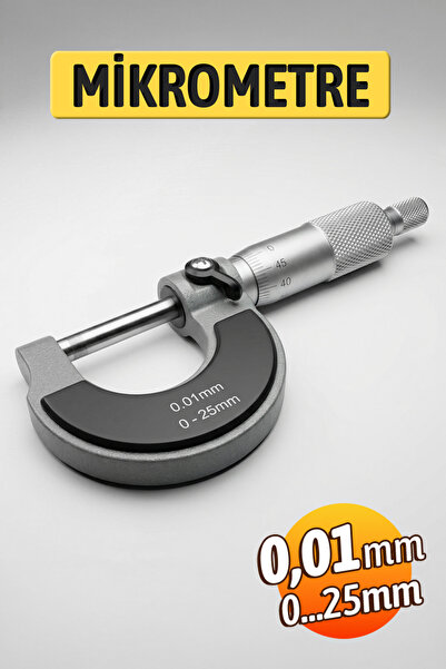Badem10 Standart Dış Çap Mikrometresi 0,01 mm Hassasiyet 0-25 mm Saklama Çant...