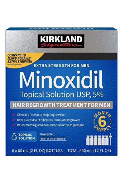 Kirkland Signature علاج مينوكسيديل لإعادة نمو الشعر - 6 قطع