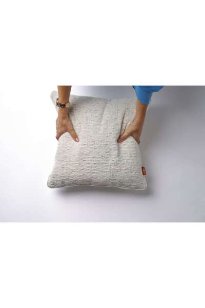 THE KUN White Plain Chenille Textured Throw Pillow Cover with Piping Detail
