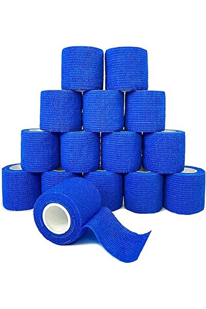 KASTWAVE ضمادة لاصقة زرقاء، ضمادة مرنة رياضية متماسكة (عبوة من 15 قطعة)