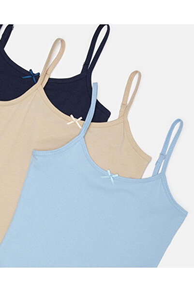 REDTAG Girls Assorted Plain Basic Vest Set (Pack Of 3)