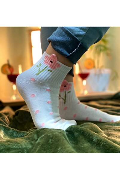 magıcgrange 3-Piece Cotton Embroidered Patterned Socks Set – Grade a Fabric, Women & Girls School Student Comfort&Soft