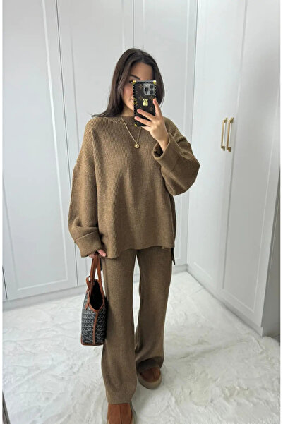 My Blog طقم تريكو سيلانيك محبوك بلون القهوة الحليبية - 4587