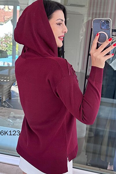İnce Topuk Hooded Knitwear Blouse 6K123