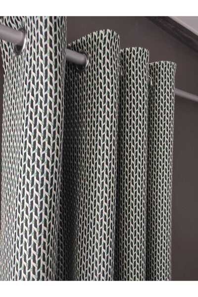 Evcimenhome Lined Rustic Curtain with Eyelet Metal Rings 170Cmx230Cm Brid