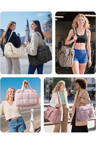 BAGSMART Gym Bag for Women, Lightweight Weekender Duffle with Wet Pocket & 15.6" Laptop Compartment,