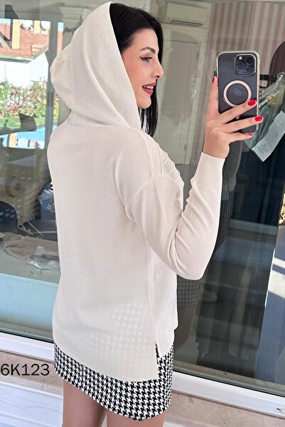 İnce Topuk Hooded Knitwear Blouse 6K123