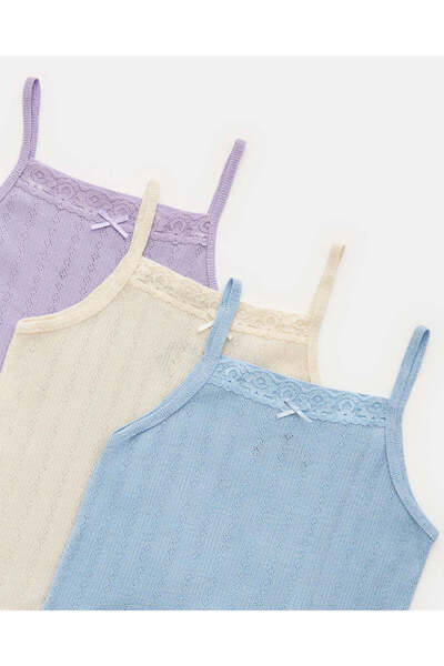 REDTAG Girls Assorted Solid Vest Set (Pack of 3)