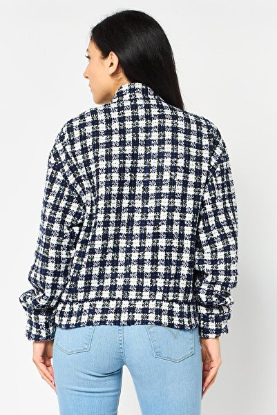 Karl Lagerfeld Women Textured Bomber Jacket, Multicolor