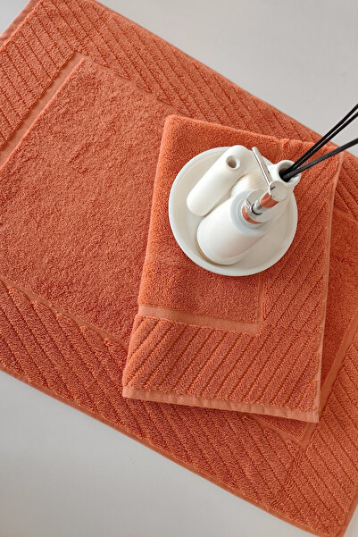 Sevim Σετ 2 Πετσέτες Ποδιών με Διαγώνιες Ρίγες - Σετ Πετσέτες 100% Βαμβάκι - 50x70 cm - Πλακάκι