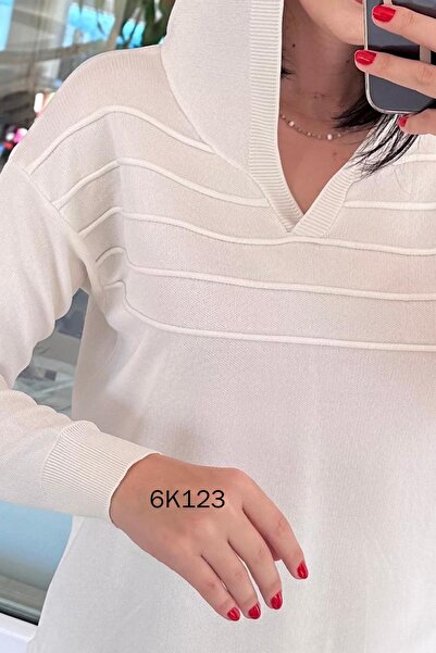 İnce Topuk Hooded Knitwear Blouse 6K123