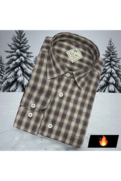 OwenLife Owen Life Winter Cotton Flannel Winter Shirt with Collar, Buttoned a...