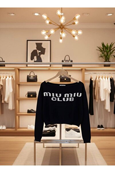 YusGos Women's Off Shoulder Boat Neck Oversized Long Sleeve High Quality Crop