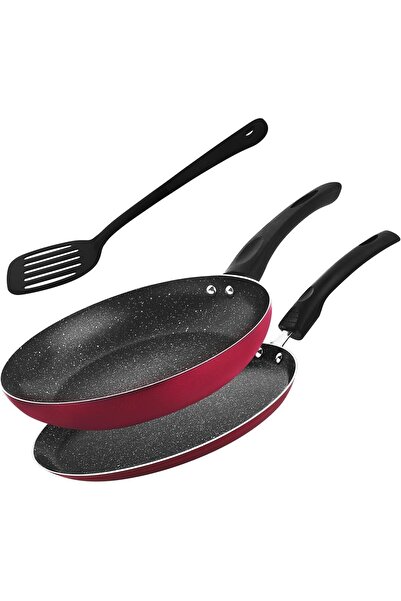 RAJ NON STICK FRYPAN 24 CM & CREPE PAN 24 CM COOKWARE SET WITH TURNER