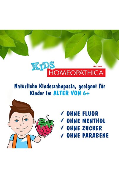 ASTERA Toothpaste Homeopathica for Kids Tasty Raspberry +6 years - 50 ML