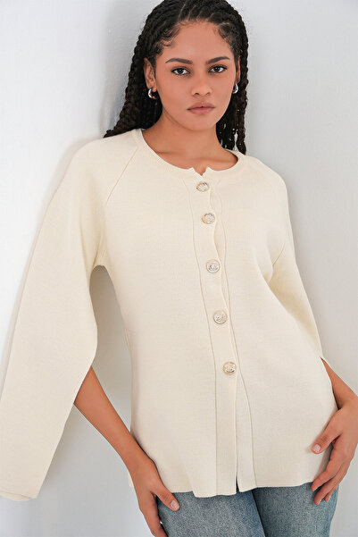 Bigdart Γυναικεία Πλεκτά Παντόφλες Ζακέτα 15965 - Εκρού