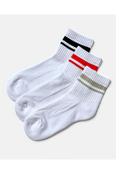 REDTAG Senior Boys White Mid Length Socks Set (3 Pairs)