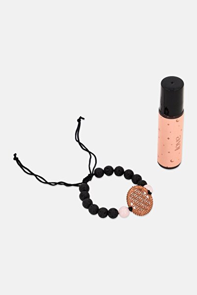 Muy Mucho Love Rose Quartz Gemstone Scented Bracelet And Fragrance Roll On