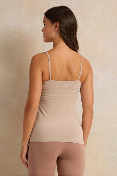 REDTAG Women Beige Plain Vest