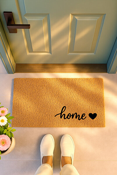 Sepetorium Home Yazılı Kalpli Coco Kapı Önü Paspası – Kaydırmaz Taban