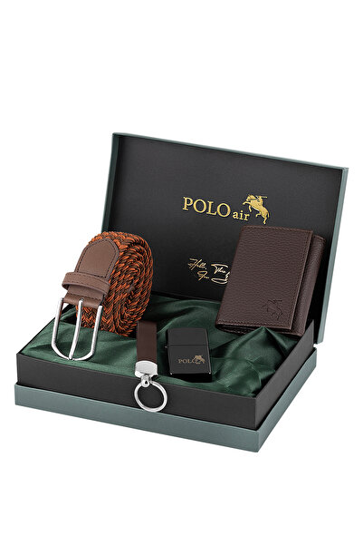 Polo Air Flexible Belt Magnetic Wallet Lighter Keychain Men's Combination Set...