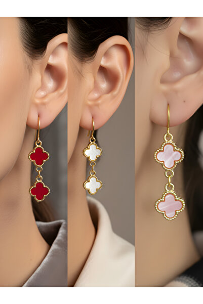 TURBİJ طقم أقراط نسائية مكون من 3 قطع مع رمزات عصرية