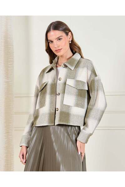 REDTAG قميص نسائي منقوش باللون الأخضر