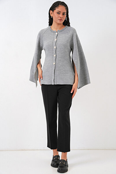 Bigdart Γυναικεία Πλεκτά Παντόφλες Ζακέτα 15965 - Γκρι