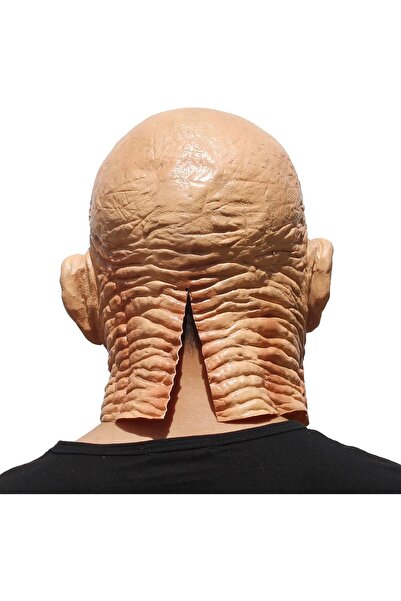 Generic PartyHop Old Man Mask - Realistic Latex Wrinkle Full Head Mask (Brown)