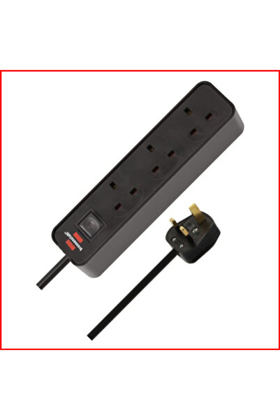 Brennenstuhl 1153233000 Ecolor 3-way extension lead Power Strip 1.5m, Black
