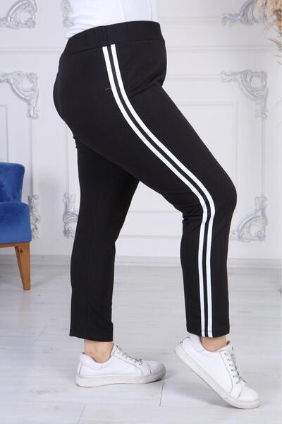 EMEZ White Striped Skinny-Fit Sweatpants