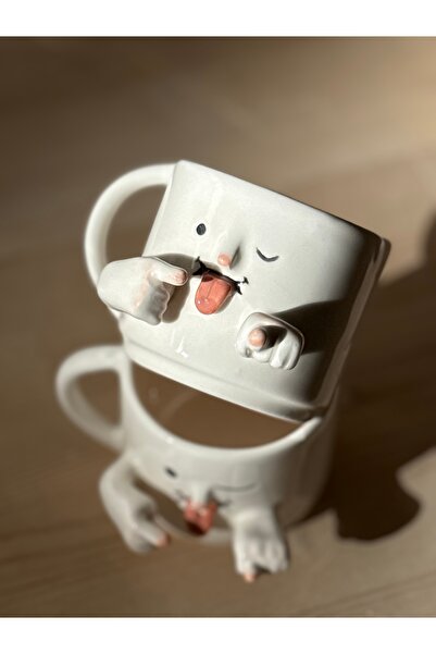 Blos Ceramic Nah Çeken Seramik El Yapımı Kupa - Yılbaşı Hediyesi - 250ml