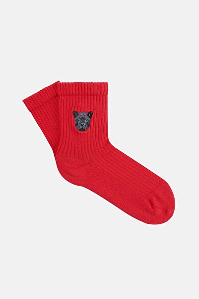 WWF Market Jaguar Towel Socks - Red