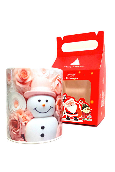 ZEEA COUTURE Ceramic mug with snowman and flowers