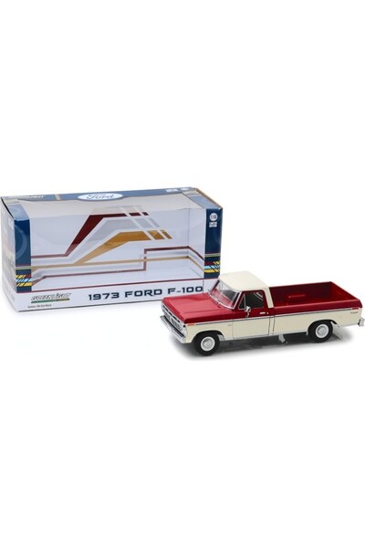 Greenlight Model car, 1973 Ford F-100 - Red and White Two-Tone 1:18