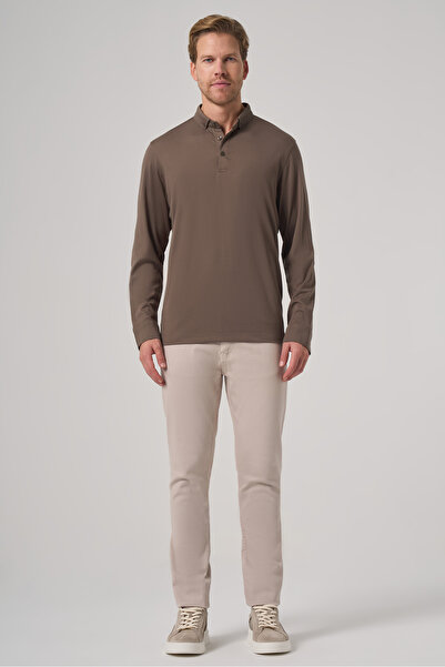 Morven Ανδρικό φούτερ με γιακά πόλο από ρεγιόν, πράσινο χρώμα