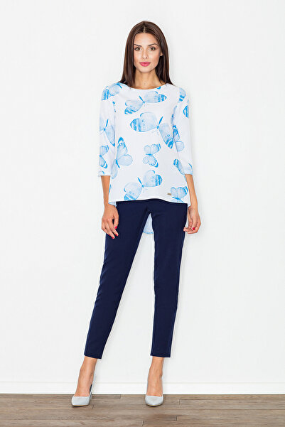 Figl Bluză de vară pentru femei - bluză cu motiv floral, colorată M505, mărimea M