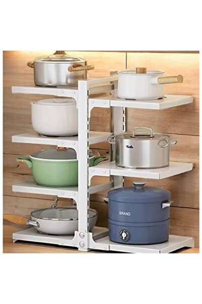 NKX رف تخزين أواني المطبخ القابل للتعديل - من الفولاذ المقاوم للصدأ، خزانة تح...