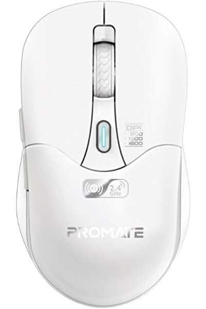 Promate Samo Cordless Mouse - Bluetooth & Nano Receiver (White)