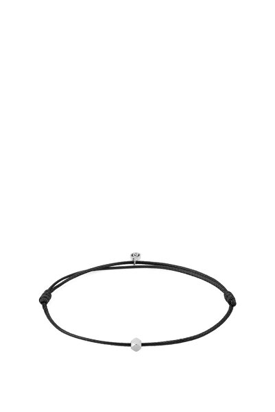 Atolyewolf Gümüş Kaplama Siyah Şans Bileklik