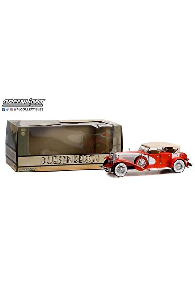 Greenlight Model car, Duesenberg II SJ - Red and White (Top-Up) 1:18