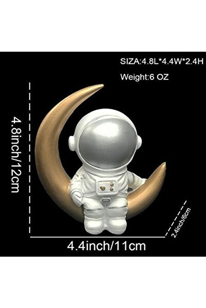 Generic Moon Astronaut Table Decoration, Exquisite Resin Space Figurine, Perfect Gift for Space Lovers