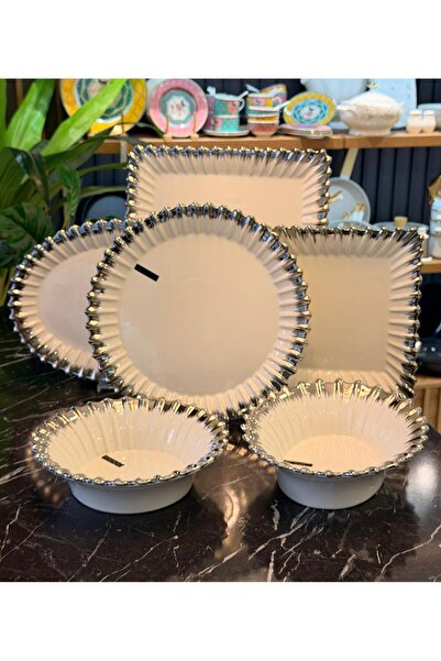 Onedekor Daisy Silver Luxury 6 Piece Serving Presentation Set