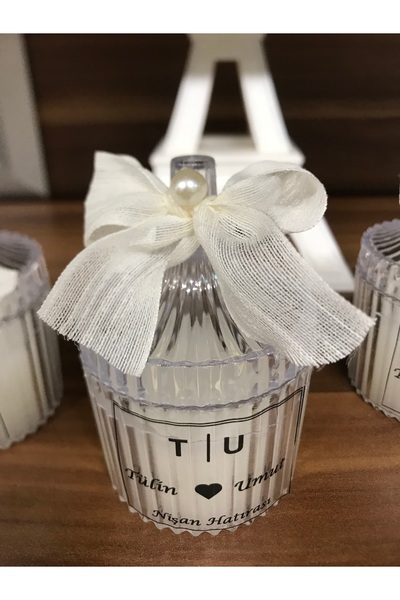 BlueDaisyCandle 10 adet mika şekerlik süslü ve etiketli , söz , nişan , nikah...